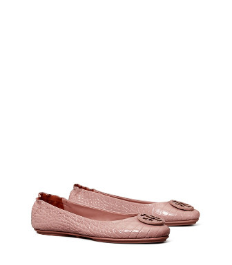 Tory Burch Minnie Travel Ballet Flat, Embossed Leather | Tory Burch (US)