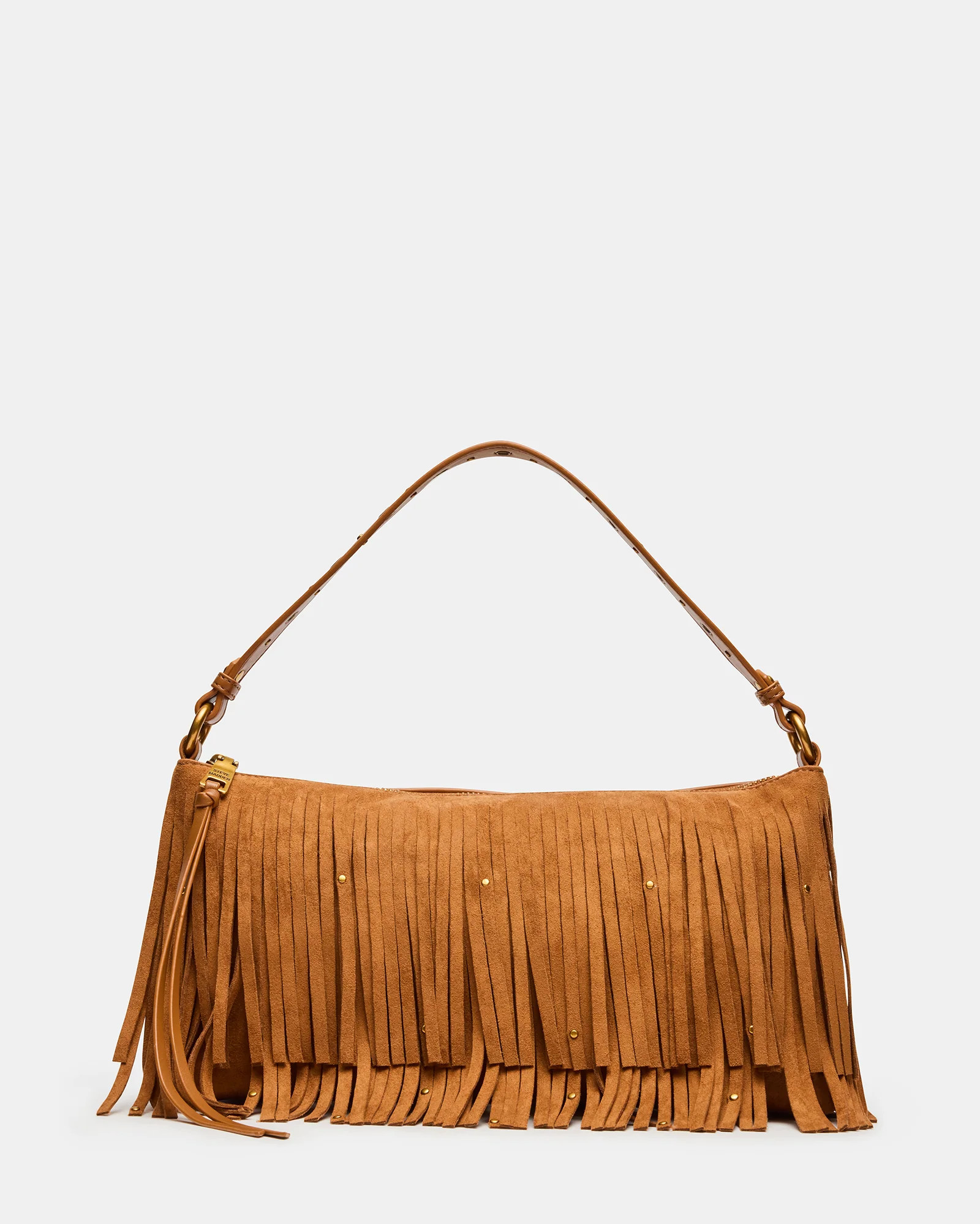 BOHEME Bag Tobacco Shoulder Strap Studded Fringe Handbag | Steve Madden (US)