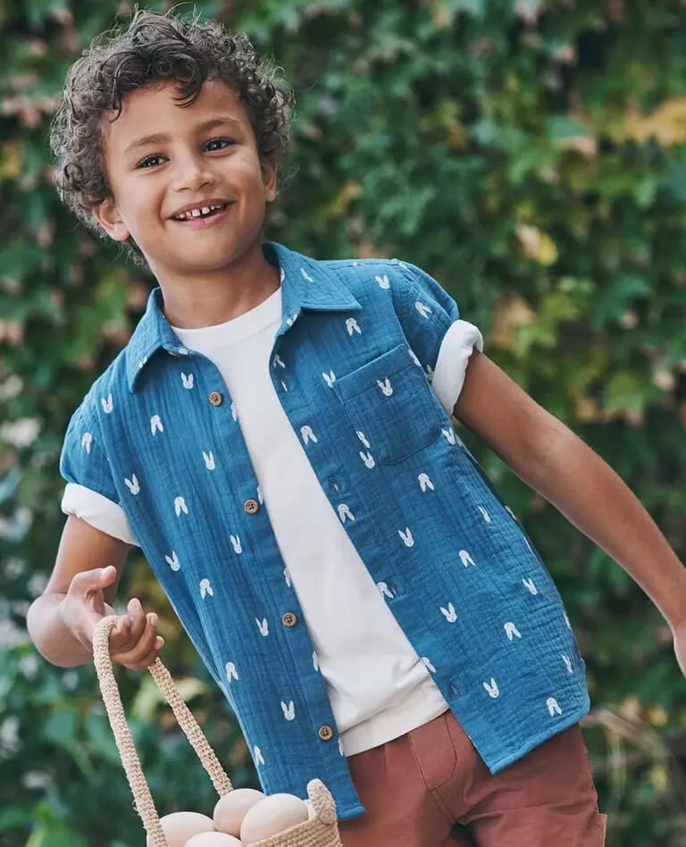 Muslin Short Sleeve Button Up | Hanna Andersson