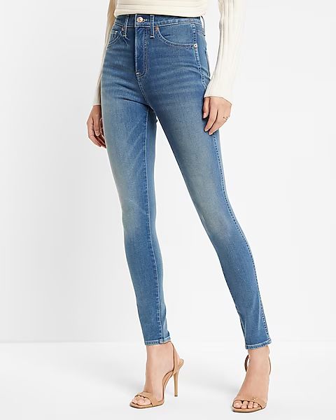 High Waisted Medium Wash Skinny Jeans | Express