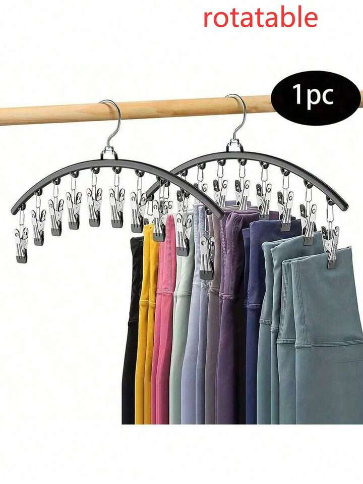 1/2pcs Multi-Clip Tight Clothes Hanger, Hat & Tight Clothes Storage Box, Durable Socks, Tie, Scarf, Belt Organizer Rack For Bathroom, Bedroom, Closet, Wardrobe, Home, Dorm | SHEIN