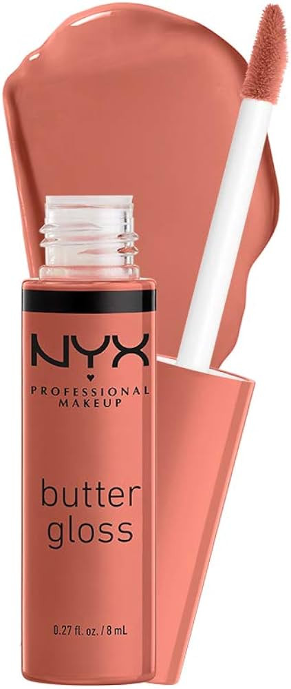 NYX PROFESSIONAL MAKEUP Butter Gloss, Non-Sticky Lip Gloss - Bit Of Honey (Peach Nude) | Amazon (US)