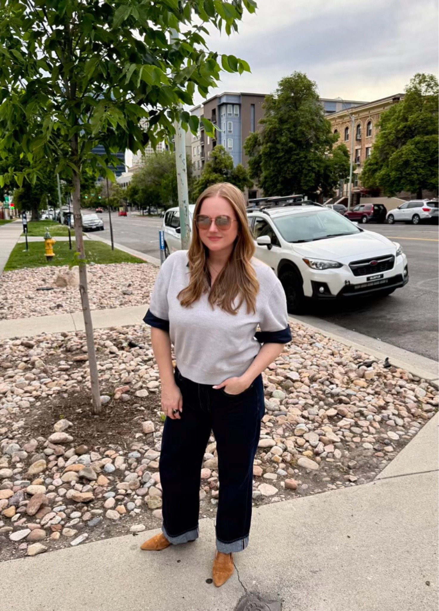 Easy elevated basics that actually look put together.

Wearing a Tanya Taylor knit top (soft structure, perfect drape), ICON Denim jeans (wide leg + cuffed = instant polish), and LK Bennett pointed flats to finish it off.

This is one of those outfits that works for everything—coffee, meetings, travel, whatever’s on your calendar.

#LTKStyle #LTKWorkwear #LTKSeasonal #EverydayStyle #CapsuleWardrobe #DenimStyle #EffortlessStyle #NeutralOutfits #WideLegJeans #FallStyle