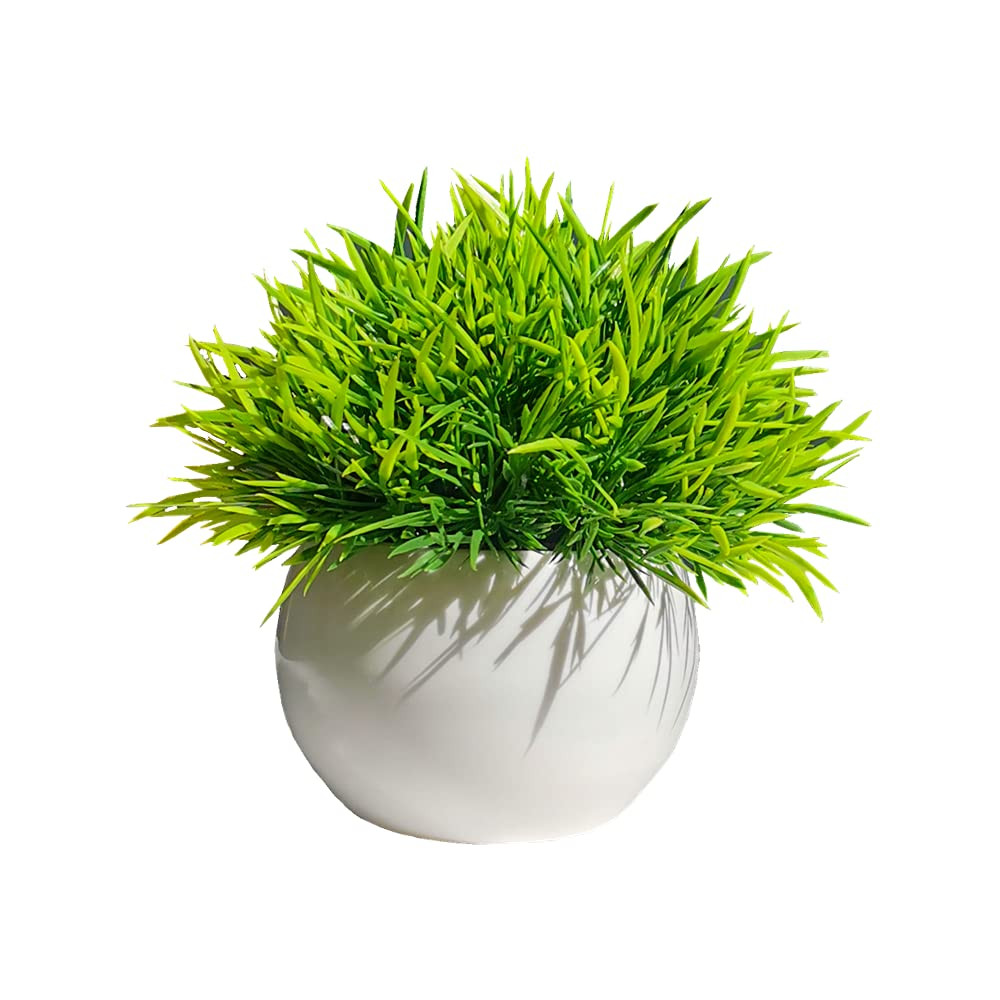 LUOSHAORU Mini Artificial Potted Plants Fake Plants Plastic Green Grass Small Faux Plant Artificial  | Amazon (US)
