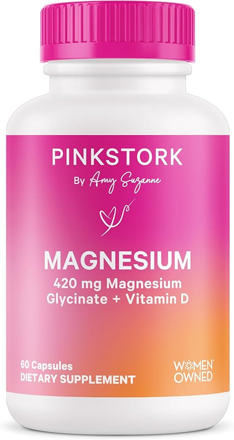 Pink Stork Magnesium Glycinate with Vitamin D - Magnesium Supplement for Women to Support Natural... | Amazon (US)
