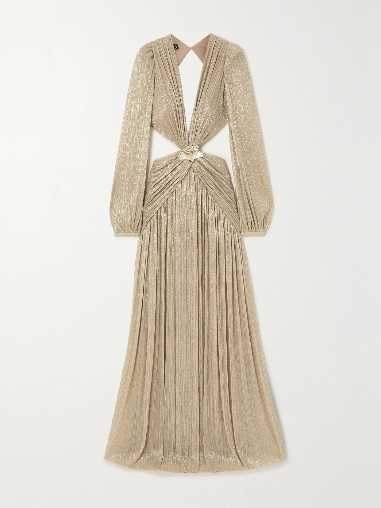 PatBO - Cutout Metallic Knitted Maxi Dress - Gold | NET-A-PORTER (UK & EU)