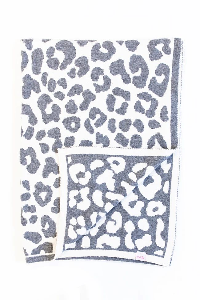 Keep You Warm Blanket Grey Leopard Print | The Pink Lily Boutique