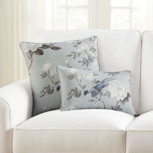 Etta Bird & Botanical Floral Cotton Throw Pillow | Ballard Designs, Inc.