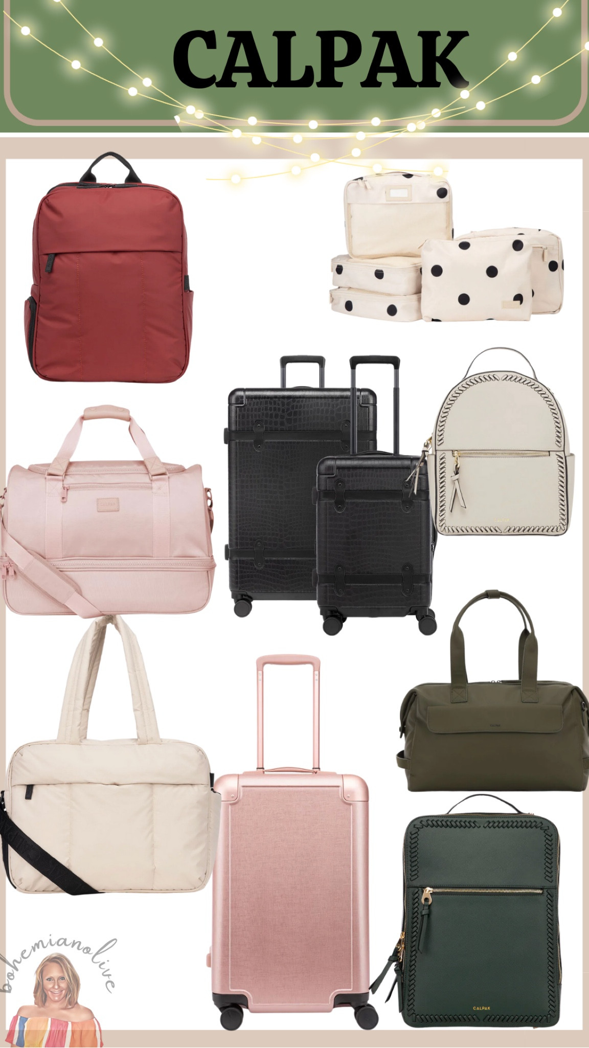 Calpak/ sale/ cyber Monday/ extra 20% only on certain items/ deals/ gifts for her/ gifts for him/ travel/ luggage/ baggage/ book bag/ purse/ back pack/ carry on/ checked luggage/ personal item/ travel organizers

#LTKCyberweek #LTKGiftGuide #LTKsalealert