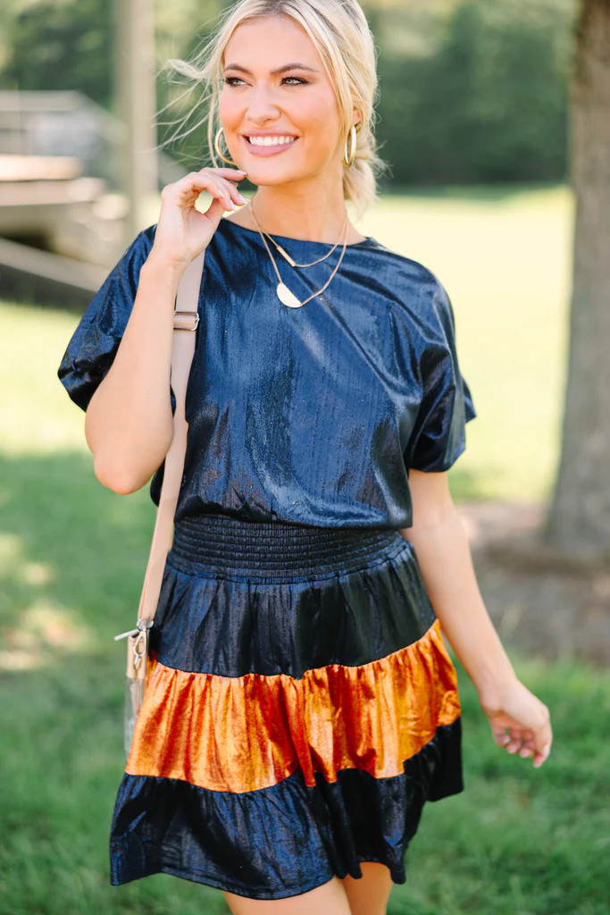 Play Your Game Navy Blue Colorblock Dress | The Mint Julep Boutique