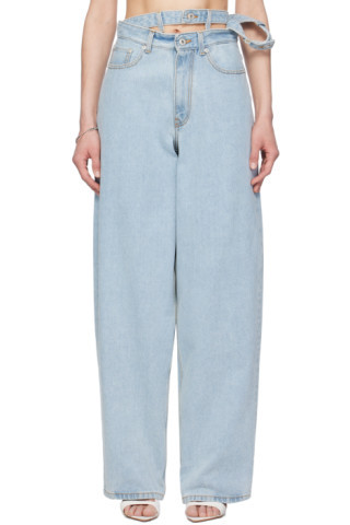 Blue Double Waist Jeans | SSENSE