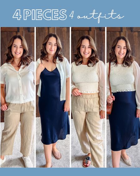 4 spring outfits perfect for vacation, events, work, or everyday! These 4 pieces are a great start to a capsule wardrobe! 

I’m wearing a size large in the dress and a medium in everything else! 

Use code  INFG-KAITLYNP10 for your first Quince order!

Pinterest style, style over 30, capsule wardrobe, mom style, mom outfit, outfit idea, outfit inspo, neutral outfit, preppy style, preppy fashion, grandmillennial, size medium, size 8, size 10, mom size, petite fashion, petite style, summer trends, outfit inspo, shopping haul, midsize, vacay style, beach style, outfit, beach outfit, summer style, slip dress, linen pants, crop top, button down

#LTKworkwear #LTKfindsunder100