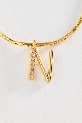 By Anthropologie Initial Charm Snake Chain Necklace | Anthropologie (US)
