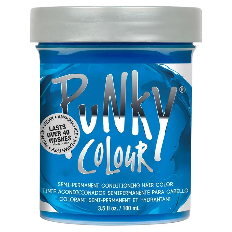 Punky Colour Semi-Permanent Hair Color, Lagoon Blue, 3.5 fl oz | Walmart (US)