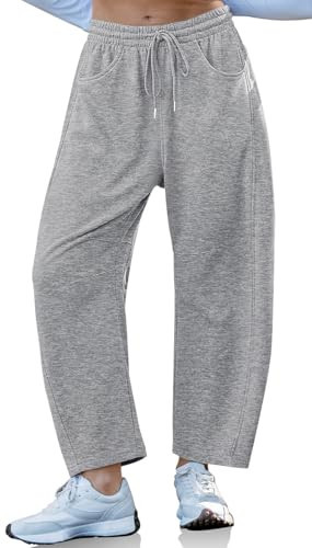 TARSE Women's Barrel Sweatpants Workout Active Joggers Pants Harem Baggy Lounge Bottoms, FlowerGray S | Amazon (US)