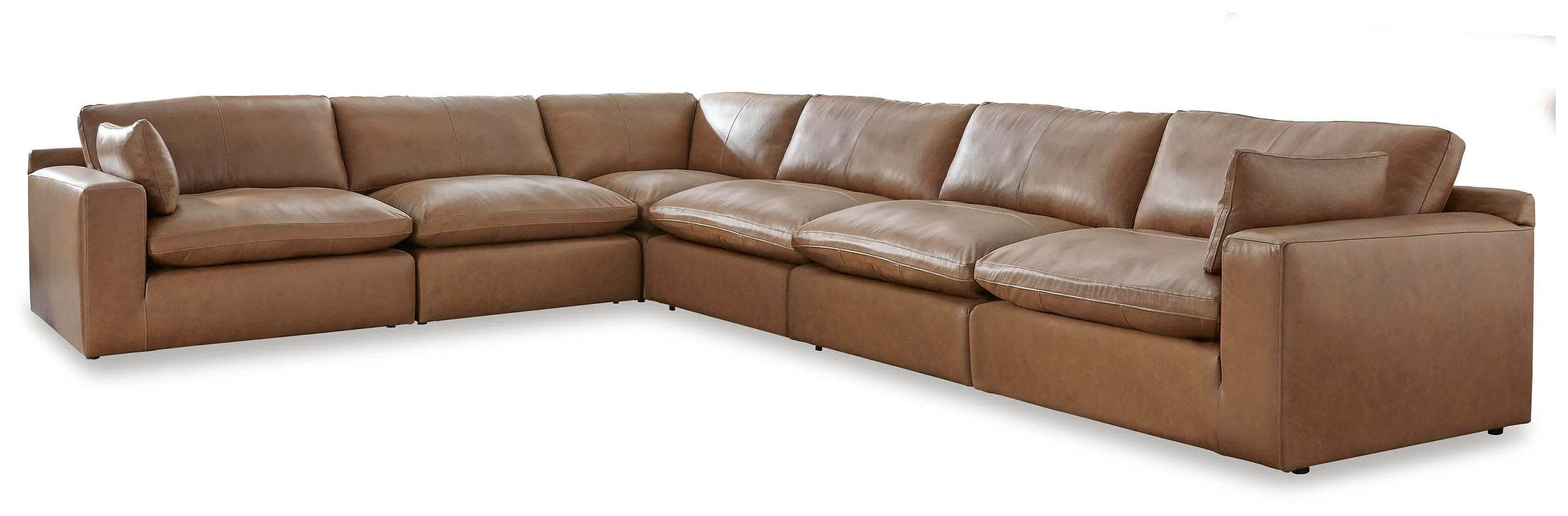 Emilia 6-Piece Leather Sectional Leather, Caramel | Ashley Homestore