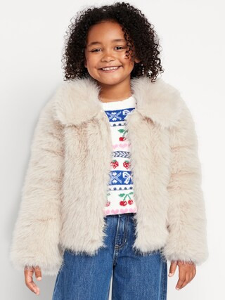 Cozy Faux-Fur Jacket for Girls | Old Navy (US)