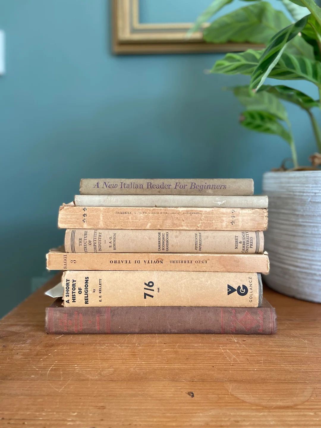 Antique Book Stack, Set of 7 various beige, neutral books, 1950's Vintage Decorative Books in bei... | Etsy (UK)