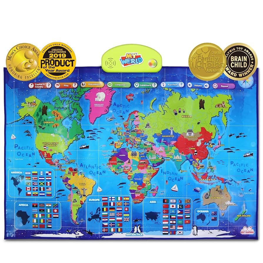 BEST LEARNING i-Poster My World Interactive Map - Educational Talking Toy for Kids of Ages 5 to 1... | Amazon (US)