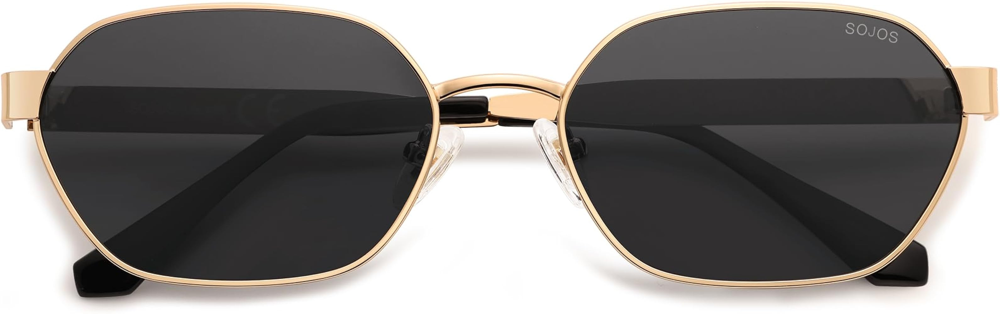 SOJOS Trendy Polarized Hexagon Sunglasses for Women Men, UV400 Retro Rectangle Shades SJ1238 | Amazon (US)