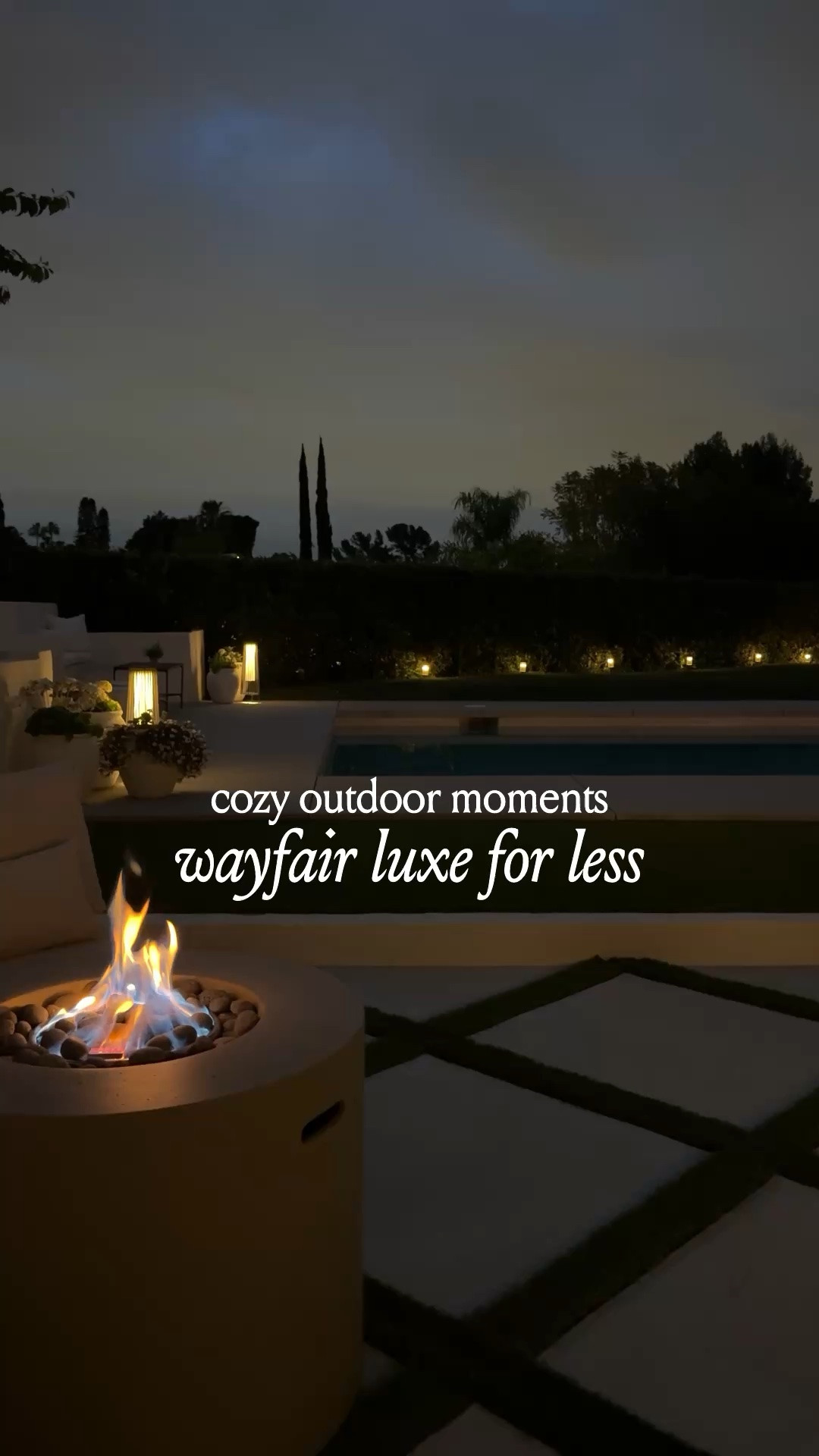 Loving this new outdoor fire pit I found on Wayfair!🔥It has an enclosed tank so no extra hoses or pieces. Perfect for this little lounge swivel chair seating area in our backyard!

Added these modern gray lava rocks from Amazon!

#LTKHome #LTKSaleAlert #LTKSeasonal