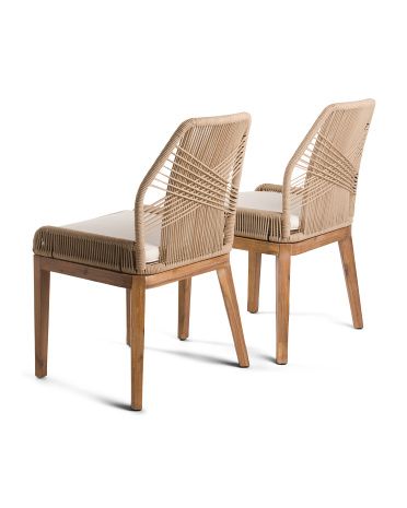 Set Of 2 Indoor Outdoor Rope Crossweave Dining Chairs | Kitchen & Dining Room | T.J.Maxx | TJ Maxx