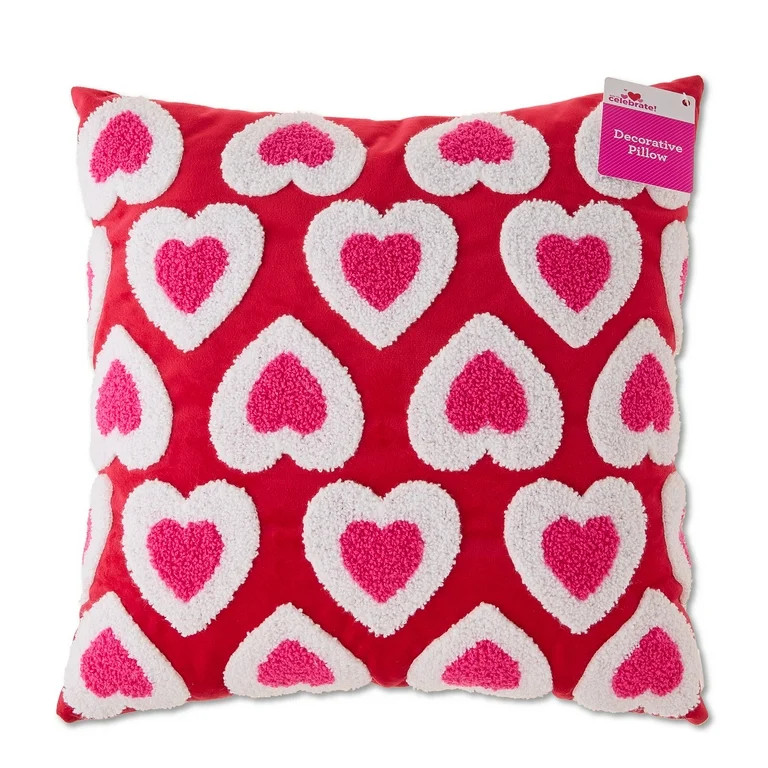 Checkered Heart Decorative Pillow, Multicolor, Valentine's Day by Way To Celebrate | Walmart (US)