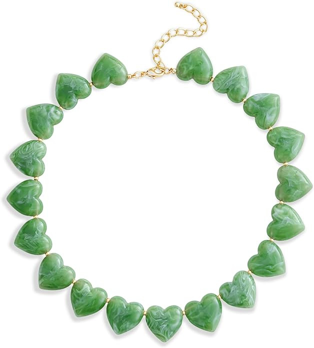 YUJIE Amber Acrylic Heart Choker Necklace for Women Vintage Punk Chunky Necklace Trendy Fashion A... | Amazon (US)