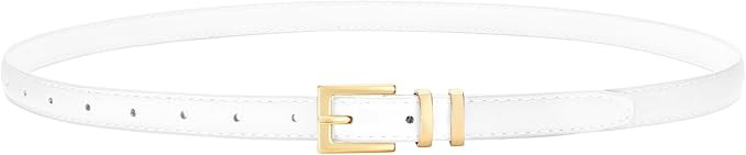 VONMELLI Leather Thin Belts for Women, Fashion Women's Skinny Belts Thin Ladies Belts for Jeans D... | Amazon (US)
