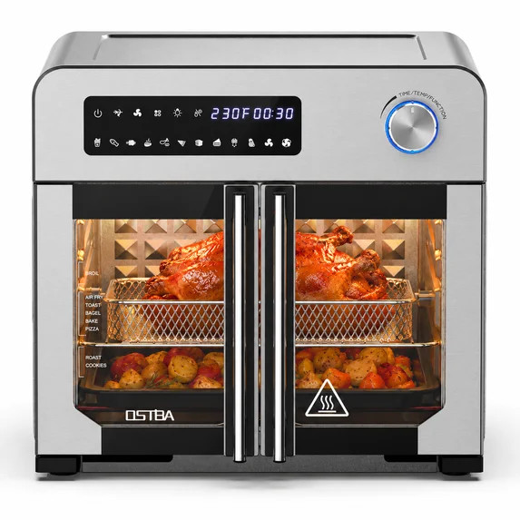 OSTBA French Door Air Fryer Toaster Oven Combo, 24QT 10-in-1 Countertop Convection Oven, Stainles... | Walmart (US)