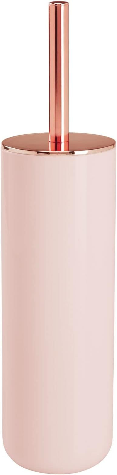 mDesign Compact Freestanding Plastic Toilet Bowl Brush and Holder for Bathroom Storage - Plastic ... | Amazon (US)