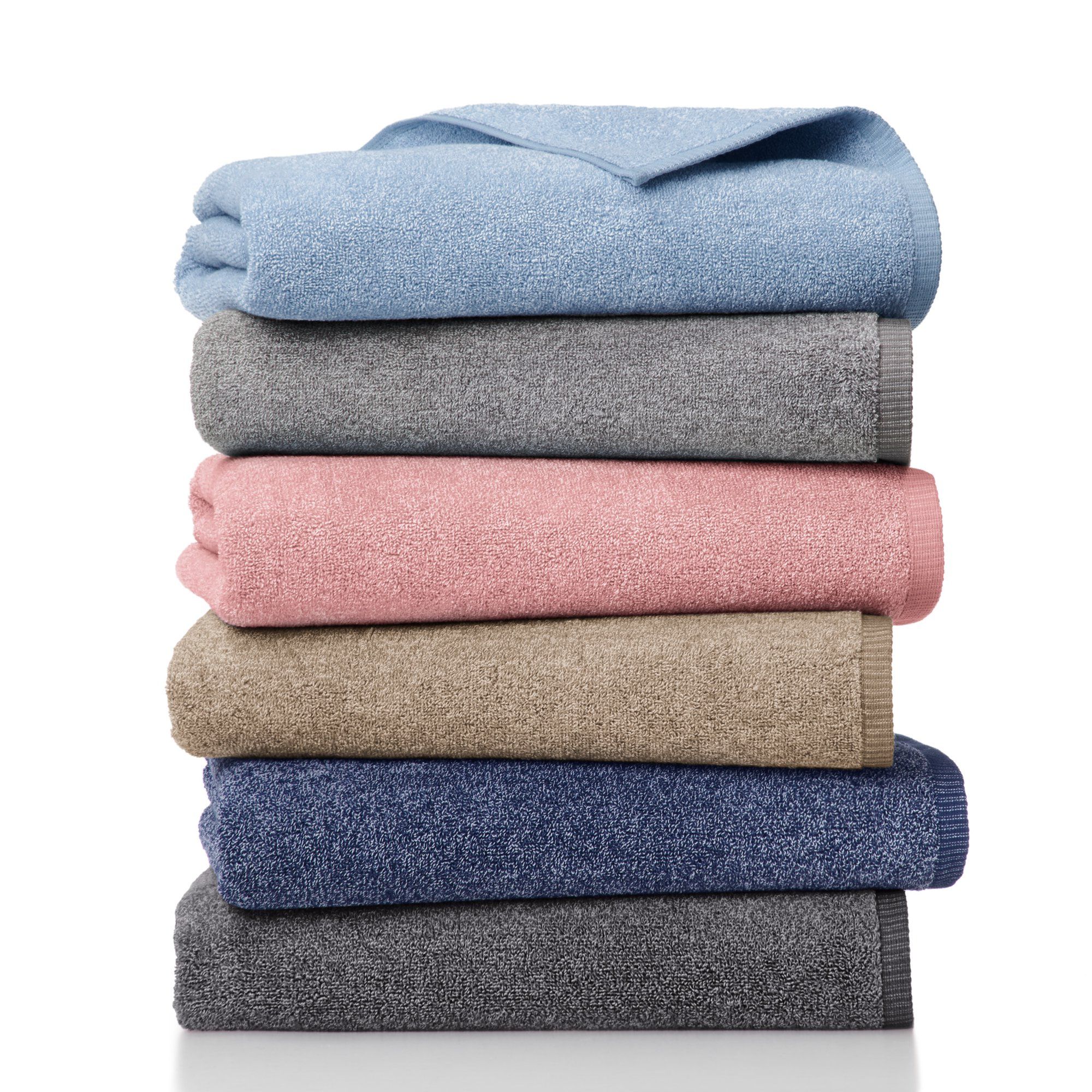 Gap Home Melange Organic Cotton 6 Piece Bath Towel Set Blue - Walmart.com | Walmart (US)