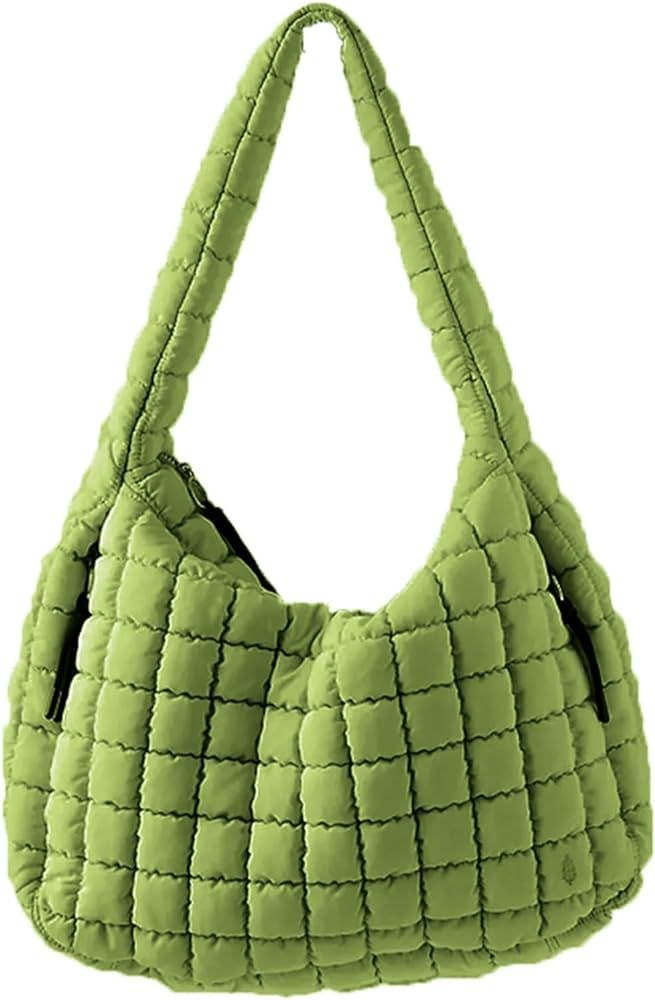 Puffer Tote Bag for Women Quilted Crossbody Bag, Oversized Padding Shoulder Bag Puffy Hoho Bag Tr... | Amazon (US)