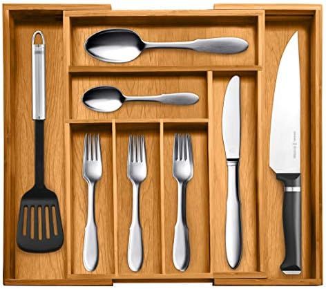 Bellemain Expandable Bamboo Drawer Organizer - Large Kitchen Utensil Holder for Cutlery, Silverwa... | Amazon (US)
