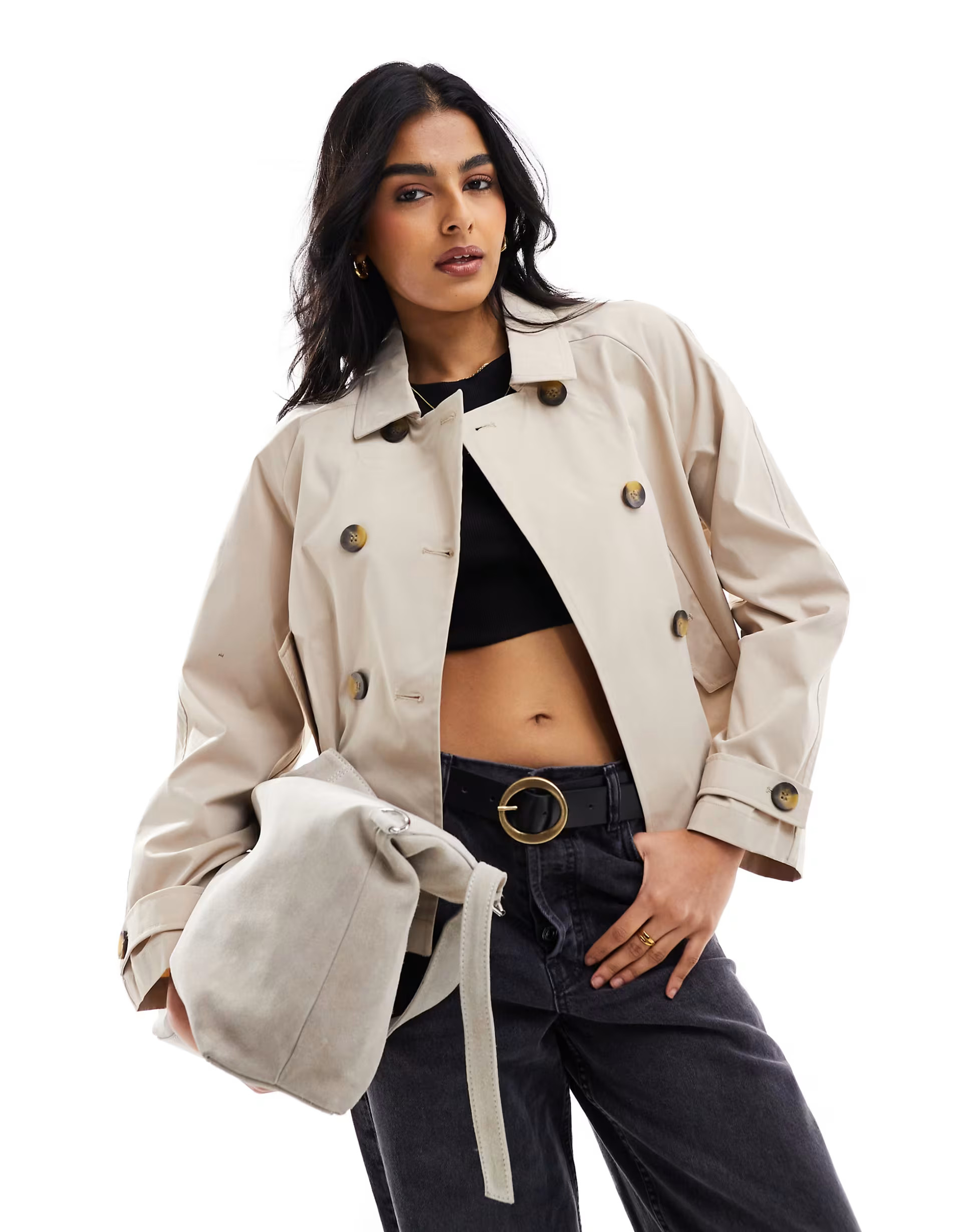ONLY short trench coat in beige  | ASOS | ASOS (Global)
