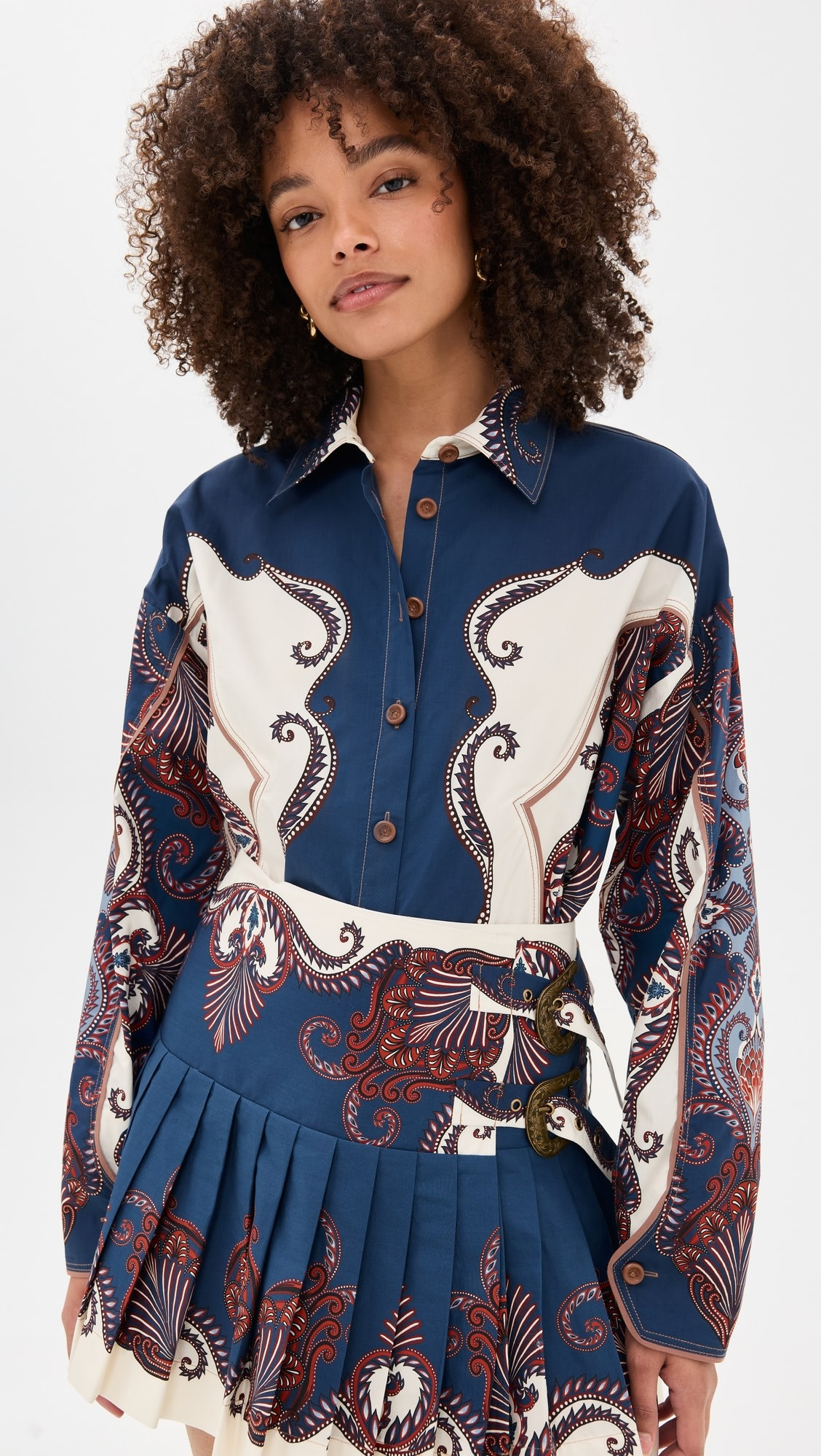 Arabesque Scarf Sand Long Sleeve Shirt | Shopbop