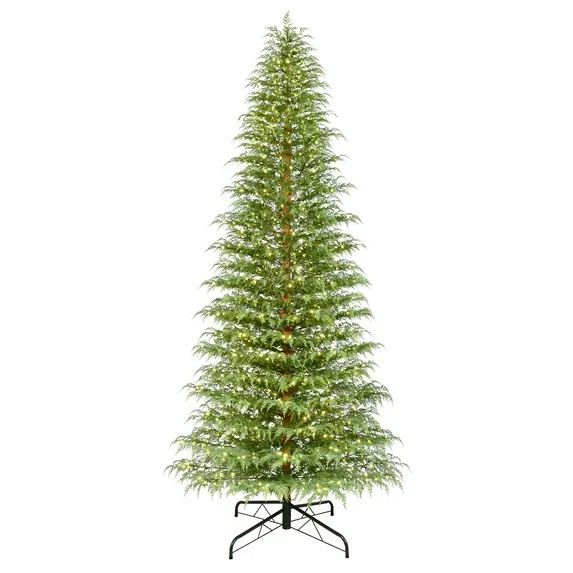 My Texas House 12ft Pre-Lit Cypress Artificial Christmas Tree, 600 Warm White Twinkle LED, Green | Walmart (US)