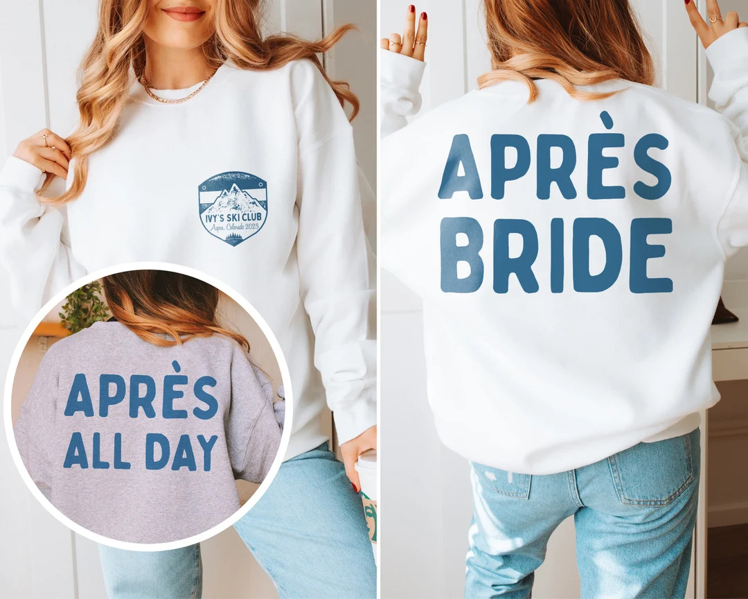 Ski Bachelorette Sweatshirt Apres Ski Sweatshirt Apres Ski Sweater Winter Bachelorette Ski Sweats... | Etsy (US)
