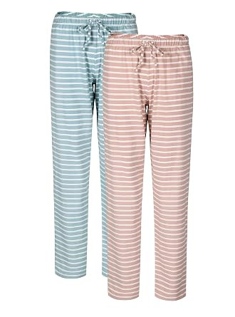 Genuwin Women's Cotton Pajama Pants Casual Pocket Lounge Pants Sleep Pajama Bottoms 2 Pack S~XL | Amazon (US)