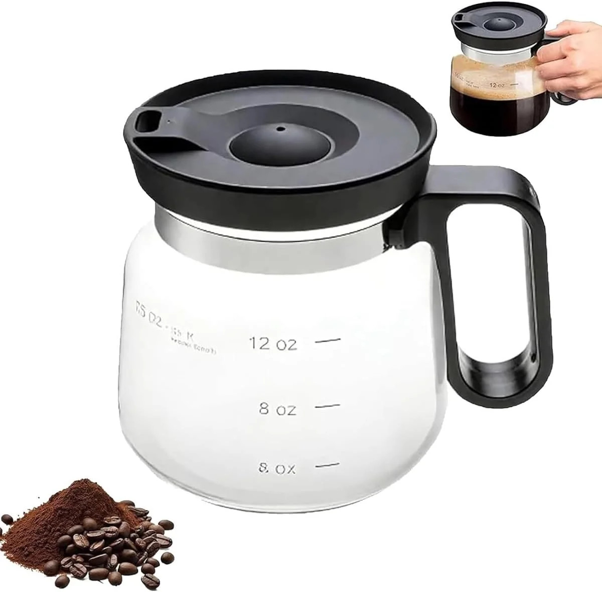 Harlier13 Coffee Pot Coffee Mug, 16 Oz Glass Coffee Mug That Looks like a Coffee Pot Style Shape,... | Walmart (US)