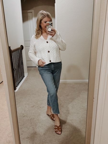 Casual spring outfit for work today!

Sizing:
29 jeans
Large sweater
8.5 sandals


sweater outfit. casual outfit. work outfit. work wear. jeans to work. spring outfit  

#LTKfindsunder100 #LTKSeasonal #LTKworkwear