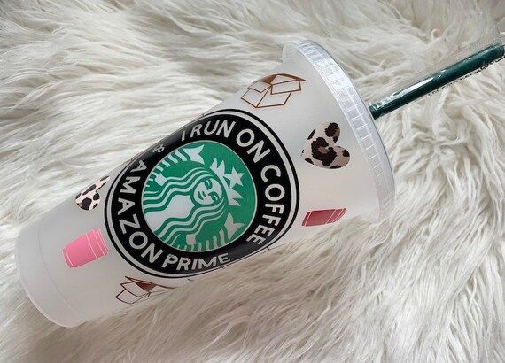 I Run on Amazon Prime & Coffee | Custom Starbucks Cup | Etsy (US)