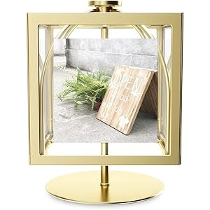Umbra Rocker 360-degree Rotating Cube Multi Picture Frame, Regular, Brass | Amazon (US)