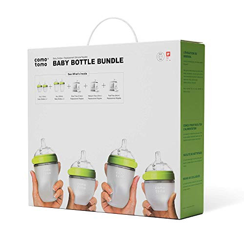 Comotomo Baby Bottle Bundle, Green, (7 Piece Set) | Amazon (US)