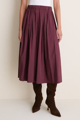 Wine Pleated Dixon Midi Skirt | Tuckernuck (US)