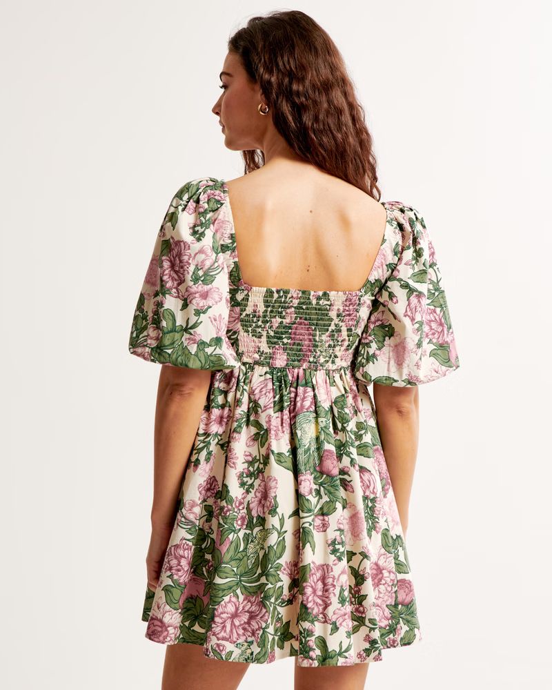 Women's Emerson Poplin Puff Sleeve Mini Dress | Women's New Arrivals | Abercrombie.com | Abercrombie & Fitch (US)