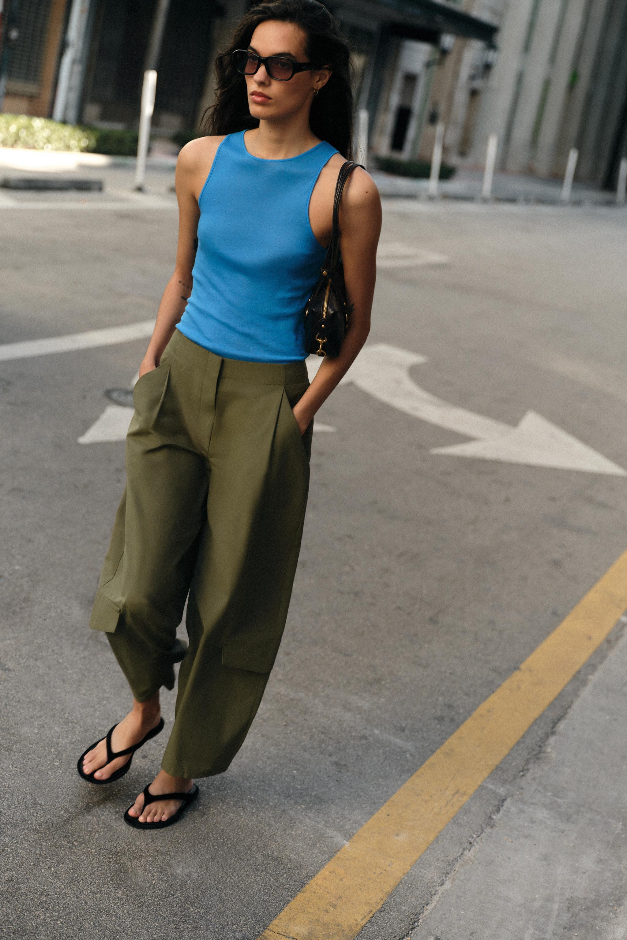 PLEATED PANTS WITH BACK BELT LOOP | Zara US