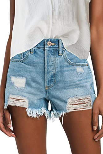 Syewan Denim Shorts for Women Women's Juniors Jean Shorts Hem Ripped Jean Shorts Hot Shorts High ... | Amazon (US)