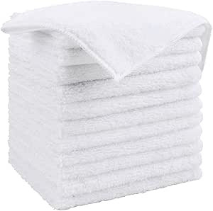 HOMEXCEL White Microfiber Cleaning Cloth, 12 Pack Premium Microfiber Towels for Cars, Lint Free, ... | Amazon (US)