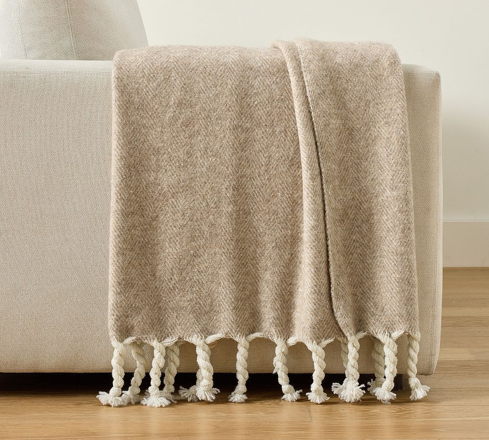 Herringbone Twisted Tassel Throw | Pottery Barn (US)